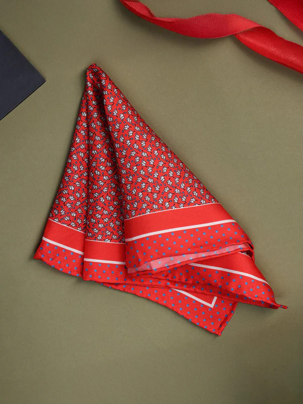 Red Elephant Silk Pocket Square